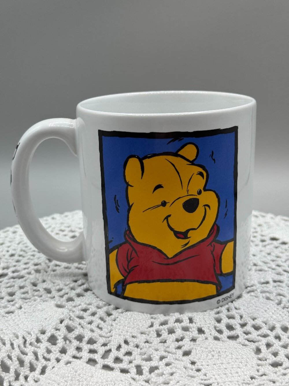 Vintage 90s Disney Store Winnie the Pooh Jumbo Coffee Mug 20oz Block Portrait